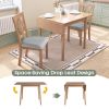 5 Piece Kitchen Dining Set with Drop Leaf Dining Table and 4 Dining Upholstered Chairs, Dining Room Set for Small Places, Natural