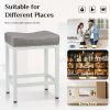 Modern table stool, stool, lounge stool, steel frame, leather seat cushion, grey, 2 packs