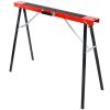Saw Horses 2 Pack, Folding Portable Work Horse with Fast Open Legs, Convenient Handle, Heavy Duty Steel Sawhorse for Garage, Workshop, Fully Assembled