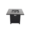 30" Powder-Coated Metal Fire Pit with Smoked Glass Lid