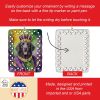 Curly-Coated Retriever King of Mardi Gras Porcelain Ornament Christmas Tree Hanging Decorations for Home Christmas Holiday, Rectangle, Gift