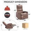 Manual Recliner Chair with Rocker and Swivel in Fabric for Living Room, Brown