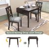 5 Piece Kitchen Dining Set with Drop Leaf Dining Table and 4 Dining Upholstered Chairs, Dining Room Set for Small Places, Espresso
