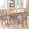 5 Piece Kitchen Dining Set with Drop Leaf Dining Table and 4 Dining Upholstered Chairs, Dining Room Set for Small Places, Natural