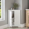 Floor Corner Cabinet with 2 Doors and Adjustable Shelves, Freestanding Narrow Cabinet Organizer, Corner Storage Cabinets for Bathroom, Kitchen