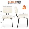Dining Chairs , Upholstered Mid Century Modern Kitchen Dining Room Accent Chairs with Faux Leather Cushion Seat & Metal Legs for Kitchen