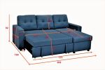 Container Furniture Direct Convertible L-Shaped Sectional Sleeper Sofa Bed, Stylish Apartment Furniture