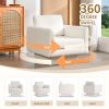 [Video]360° Modern Swivel Accent Chairs set of 2,30" W Teddy Sherpa Round Armchair,Thick Padded Lounge Sofa,Upholstered Comfy Barrel Chair