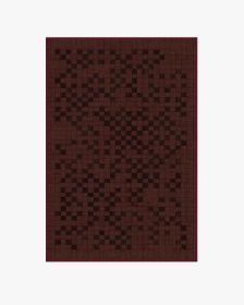 Shiloh Check Burgundy Tufted Rug (size: 4'x6')