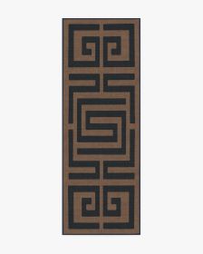 Maze Navy &amp; Natural Tufted Rug (size: 2.5'x8')