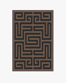 Maze Navy &amp; Natural Tufted Rug (size: 4'x6')