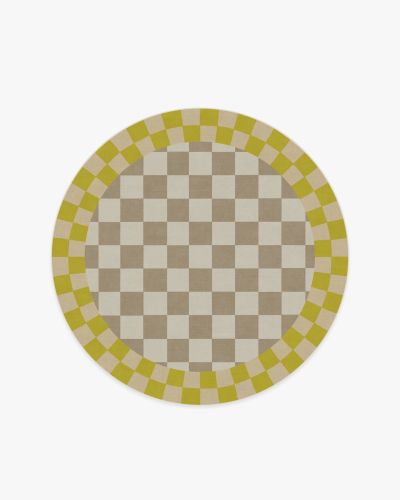Jonathan Adler Checker Border Chartreuse Tufted Rug