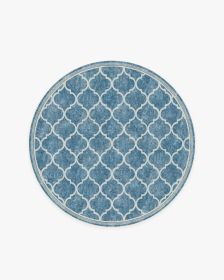 Terali Blue Tufted Rug (size: 5' Round)
