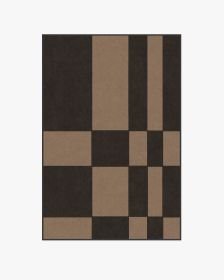 Coen Check Natural Black Tufted Rug (size: 4'x6')