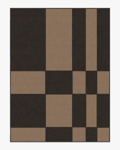 Coen Check Natural Black Tufted Rug
