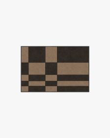 Coen Check Natural Black Tufted Rug (size: 2'x3')