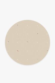 Gray Malin Umbrella Dot Cream &amp; Pink Tufted Rug (size: 5' Round)