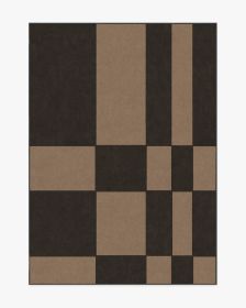 Coen Check Natural Black Tufted Rug (size: 5'x7')