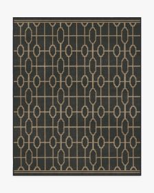 The Hiltons Diana Trellis Black &amp; Gold Tufted Rug (size: 8'x10')