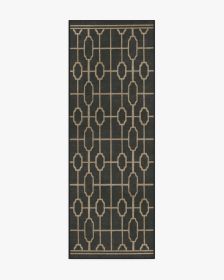 The Hiltons Diana Trellis Black &amp; Gold Tufted Rug (size: 2.5'x8')