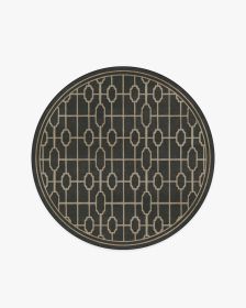 The Hiltons Diana Trellis Black &amp; Gold Tufted Rug (size: 5' Round)
