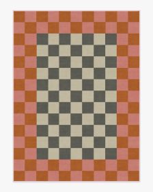 Jonathan Adler Checker Border Pink &amp; Orange Rug (size: 9'x12')