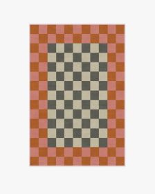 Jonathan Adler Checker Border Pink &amp; Orange Rug (size: 4'x6')