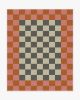 Jonathan Adler Checker Border Pink &amp; Orange Tufted Rug