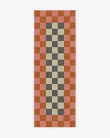 Jonathan Adler Checker Border Pink &amp; Orange Rug (size: 2.5'x8')