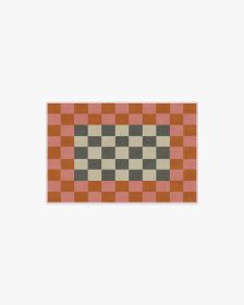 Jonathan Adler Checker Border Pink &amp; Orange Rug (size: 2'x3')