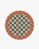 Jonathan Adler Checker Border Pink &amp; Orange Rug