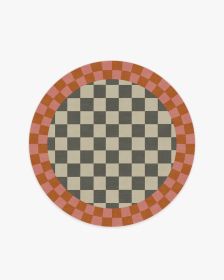 Jonathan Adler Checker Border Pink &amp; Orange Rug (size: 5' Round)