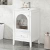 20" Bathroom Vanity with Sink, Bathroom Cabinet with Soft Closing Glass Door, A Drawer