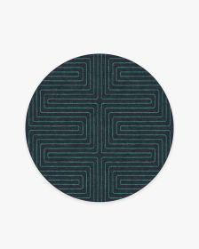Jonathan Adler Labyrinth Navy &amp; Teal Tufted Rug (size: 5' Round)