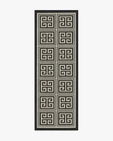 Jonathan Adler Greek Key Black &amp; Ivory Tufted Rug (size: 2.5'x8')