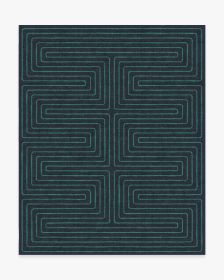 Jonathan Adler Labyrinth Navy &amp; Teal Tufted Rug (size: 8'x10')