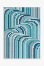 Jonathan Adler Waterfall Ocean Blue Rug (size: 5'x7')