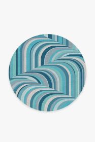 Jonathan Adler Waterfall Ocean Blue Rug (size: 5' Round)