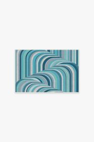 Jonathan Adler Waterfall Ocean Blue Rug (size: 2'x3')