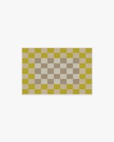 Jonathan Adler Checker Border Chartreuse Rug (size: 2'x3')