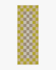 Jonathan Adler Checker Border Chartreuse Rug (size: 2.5'x8')