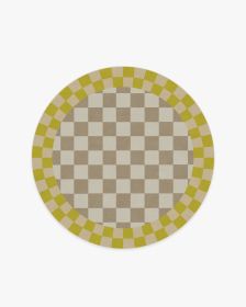 Jonathan Adler Checker Border Chartreuse Rug (size: 5' Round)