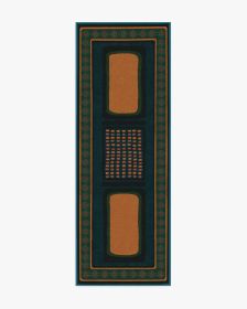 Architectural Digest Nerissa Teal &amp; Gold Rug (size: 2.5'x8')