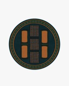 Architectural Digest Nerissa Teal &amp; Gold Rug (size: 5' Round)