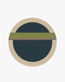 Architectural Digest Breakout Teal &amp; Chartreuse Rug (size: 5' Round)
