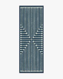Jonathan Adler Inkdrop Lapis Blue Rug (size: 2.5'x8')