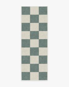 Jaque Checkered Slate Green Rug (size: 2.5'x8')