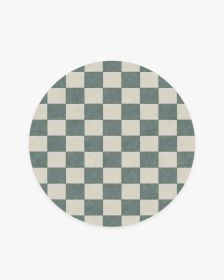 Jaque Checkered Slate Green Rug (size: 5' Round)