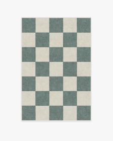 Jaque Checkered Slate Green Rug (size: 4'x6')