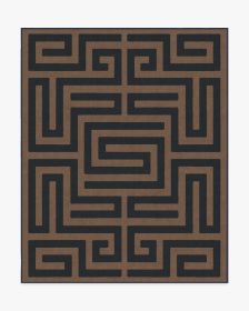 Maze Navy &amp; Natural Rug (size: 8'x10')